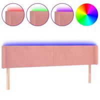 Hoofdbord LED 163x16x78/88 cm fluweel roze - thumbnail