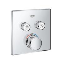 Grohe SmartControl Inbouwthermostaat - 3 knoppen - vierkant - chroom 29124000 - thumbnail