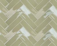 Wandtegel groen Tebe Vintage 30x7,5cm olive glans - thumbnail