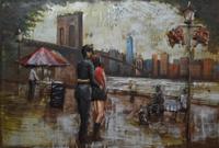 Schilderij - Metaalschilderij - Date in New York City, 120x80cm - thumbnail