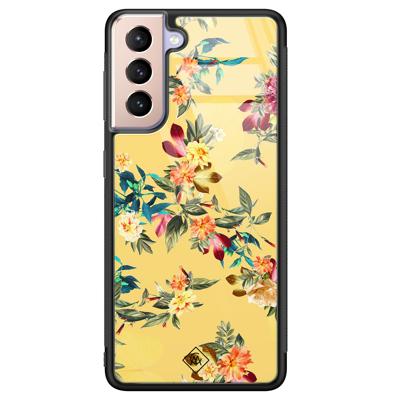 Samsung Galaxy S21 glazen hardcase - Florals for days