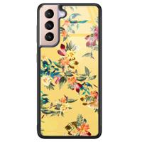 Samsung Galaxy S21 glazen hardcase - Florals for days - thumbnail