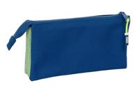 Pennenetui met 3 vakken Munich North Marineblauw 22 x 12 x 3 cm - thumbnail