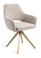 Jesper Home Yanai eetkamerstoel Caramel Grid turn gold - thumbnail