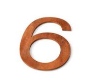 Nummer 6 Model: Huisnummer Cortenstaal Geroba - Geroba - thumbnail