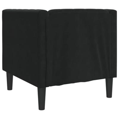Fauteuil Chesterfield-stijl fluweel zwart