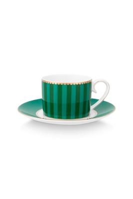 Pip Studio Love Birds Espresso Kop & Schotel Groen