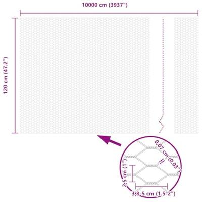 VidaXL Hexagon hek grijs 1,2 x 100 m pvc