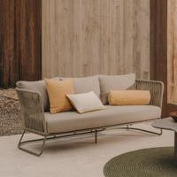 Kave Home 3-zits Loungebank 'Saconca' Gevlochten touw, kleur Groen - thumbnail