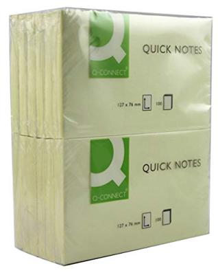 Q-CONNECT Quick Notes, ft 76 x 127 mm, 100 vel, geel