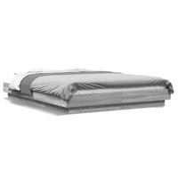 Bedframe bewerkt hout grijs sonoma eikenkleurig 135x190 cm - thumbnail