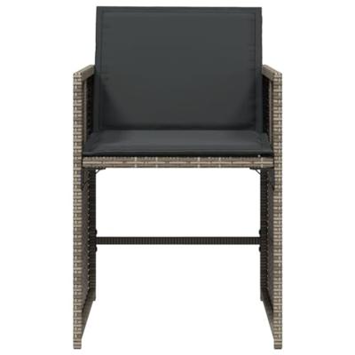 Tuinstoelen 4 st met kussens poly rattan grijs - thumbnail