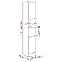 Badkamerkast 30x30x183,5 cm spaanplaat betongrijs - thumbnail