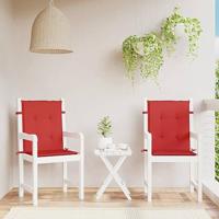 VidaXL Tuinstoelkussens lage rug 2 st 100x50x3 cm oxford stof rood - thumbnail