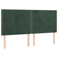 Boxspring met matras en LED fluweel donkergroen 200x200 cm - thumbnail