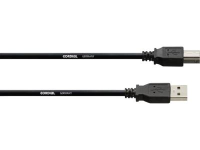Cordial USB 2.0 Aansluitkabel [1x USB-A 2.0 stekker - 1x USB-B 2.0 stekker] 3.00 m Zwart