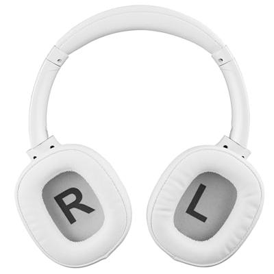 Intenso O400HA Over-Ear Hoofdtelefoon, hybride actieve ruisonderdrukking, tot 75 uur looptijd en Bluetooth 5.3, met muziekmodus, transparantiemodus en snelle oplaadtijd, wit