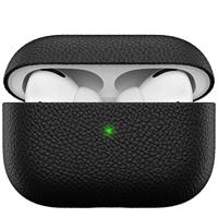 KeyBudz Artisan Leren beschermhoes voor Apple AirPods Pro Case, etui, leren tas echt leer, hoofdtelefoon oortelefoon accessoires, zwart - thumbnail