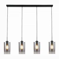 Freelight Hanglamp Ventotto 4 lichts L 120 cm rook glas zwart - thumbnail