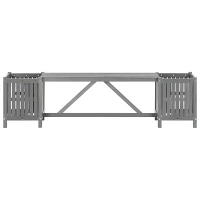Tuinbank met 2 plantenbakken 150 cm massief acaciahout grijs Tuinbank met 2 plantenbakken 150 cm massief acaciahout grijs