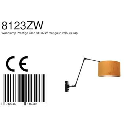Steinhauer Landelijke wandlampPrestige Chic zwart met goud velvet - 8123ZW