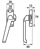 AXA Raamsluiting 3302 Links Zwart - thumbnail