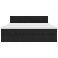 Ottoman bed met matrassen en LED's 160x200cm fluweel zwart - thumbnail