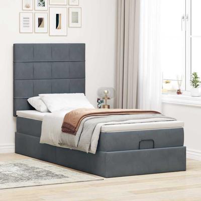 Ottoman bed met matrassen en LED's 140x200cm fluweel - thumbnail