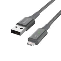 Belkin Smart LED-oplaadkabel, USB-C naar Lightning, 1,2 m (weergave van de laadstatus) voor iPhone, AirPods en iPad, MFi-gecertificeerd - grijs, CAA007bt - thumbnail