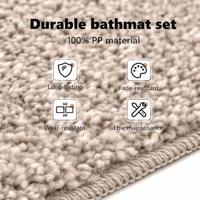 VidaXL Antislip badmat set 2 pcs crème pp - thumbnail
