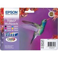 Epson Inktcartridge T0807 Origineel Combipack Zwart, Cyaan, Magenta, Geel, Foto cyaan, Foto magenta C13T08074011 - thumbnail