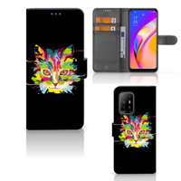 OPPO Reno5 Z | A94 5G Leuk Hoesje Cat Color | Portemonnee hoesje - thumbnail