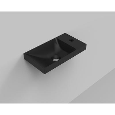 Arcqua Marble fontein voor frame 40x22cm zonder overloop cast marble mat zwart WAS127845