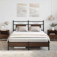 Bedframe zonder matras bewerkt hout bruin eikenkleur 140x200 cm - thumbnail