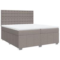 Boxspring met matras stof taupe 200x200 cm - thumbnail