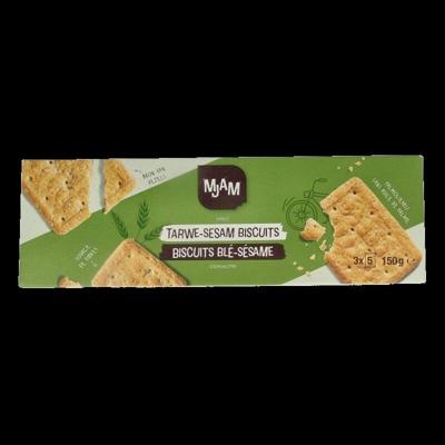 Mjam Biscuits tarwe sesam bio 150 Gram Mjam Biscuits tarwe sesam bio 150 Gram