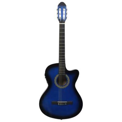 Gitaar cutaway met equalizer 6 snaren western akoestisch blauw - thumbnail
