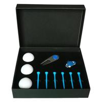 11 in 1 6 golf tees + Divot tool + 3 golfballen geschenkdoos set (blauw) - thumbnail
