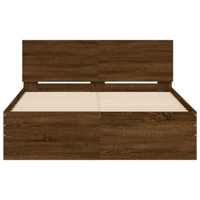 Bedframe met hoofdeinde bruin eikenkleur 120x200 cm