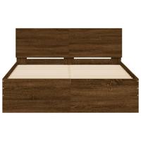 Bedframe met hoofdeinde bruin eikenkleur 120x200 cm - thumbnail