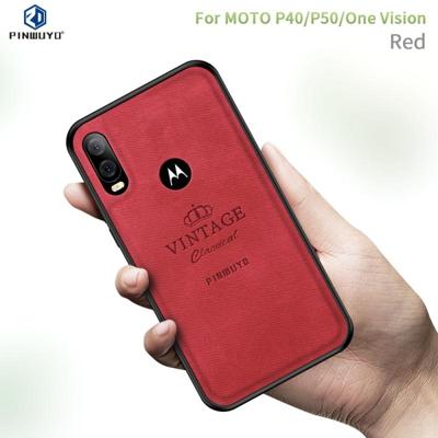 PINWUYO schokbestendige waterdichte volledige dekking PC + TPU + huid beschermende case voor Motorola Moto P40/P50/One Vision (rood) PINWUYO schokbestendige waterdichte volledige dekking PC + TPU + huid beschermende case voor Motorola Moto P40/P50/One Vision (rood)