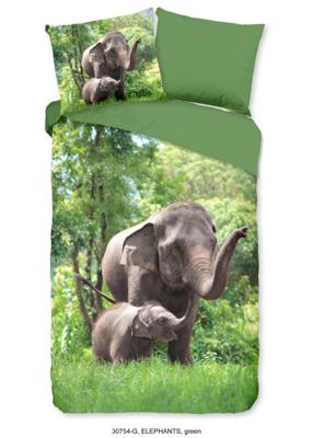 Good Morning Good Morning nr.30754 Elephants 140x220 groen