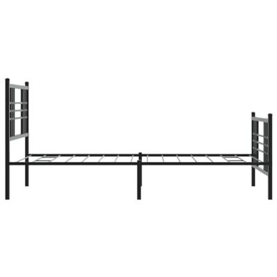 Bedframe met hoofd- en voeteneinde metaal zwart 100x190 cm - thumbnail