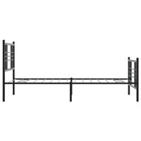 Bedframe met hoofd- en voeteneinde metaal zwart 100x190 cm - thumbnail