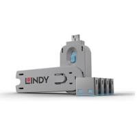 Lindy 40452 USB Port Blocker - Pack 4, Colour Code: Blue - thumbnail