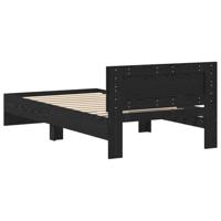 Bedframe met hoofdeinde Zwart Eiken 100 x 200 cm Bewerkt hout - thumbnail