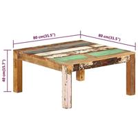 Salontafel 80x80x40 cm massief gerecycled hout - thumbnail