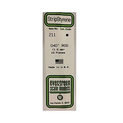 Polystereen Staaf (Ø x l) 1 mm x 350 mm 10 stuk(s)