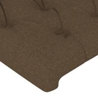 Hoofdbord met randen 83x23x118/128 cm stof donkerbruin - thumbnail
