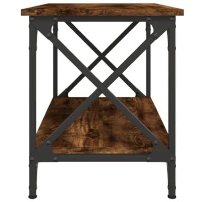 Bijzettafel 55x38x45 cm bewerkt hout gerookt eikenkleurig